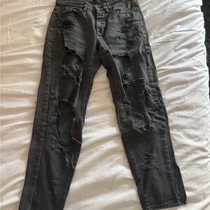 Brandy Melville Charcoal Distressed Skinny Jeans